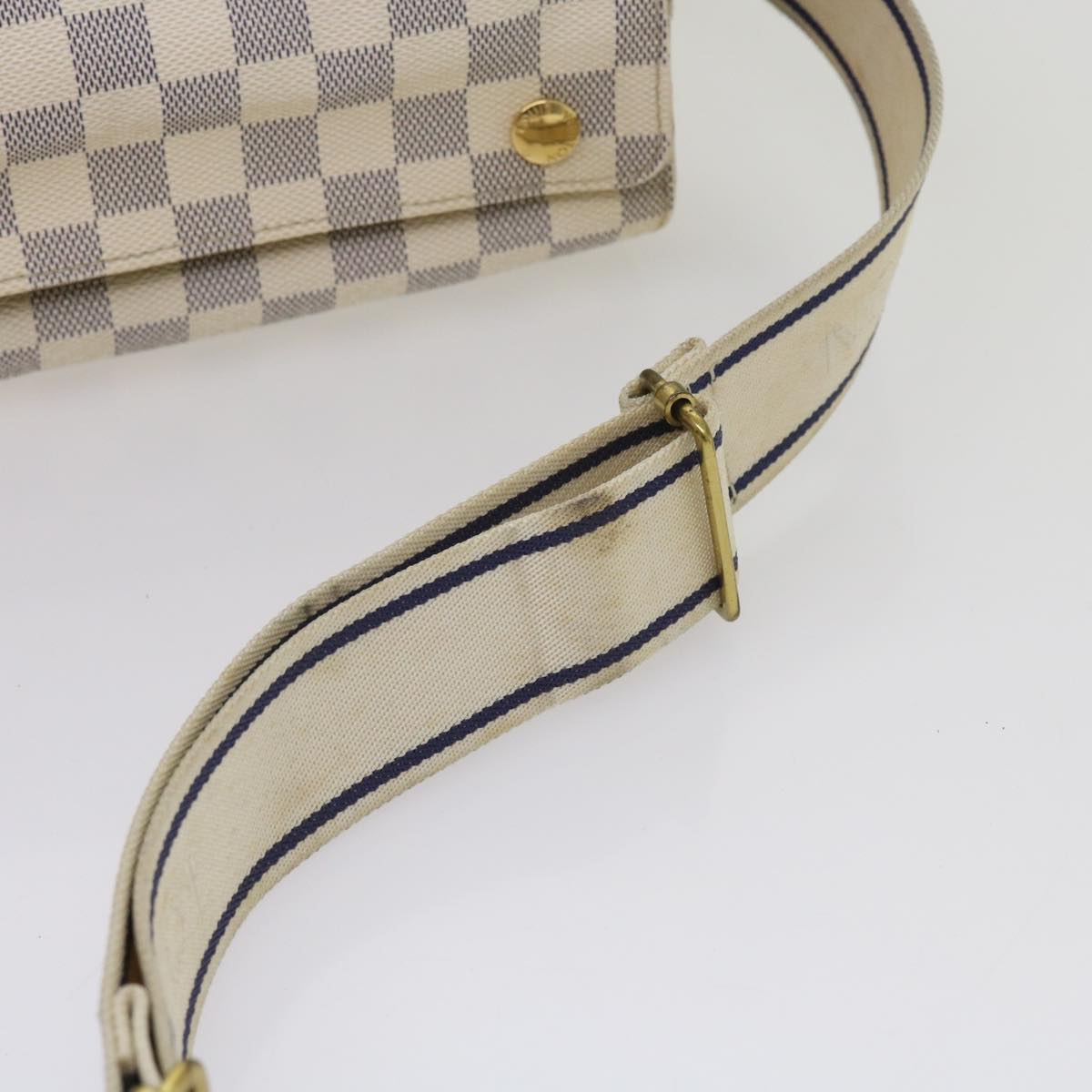 LOUIS VUITTON Damier Azur Naviglio Shoulder Bag N51189 LV Auth ar10353B