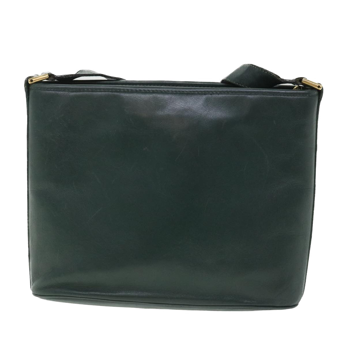 CELINE Shoulder Bag Leather Green Auth ar10370B