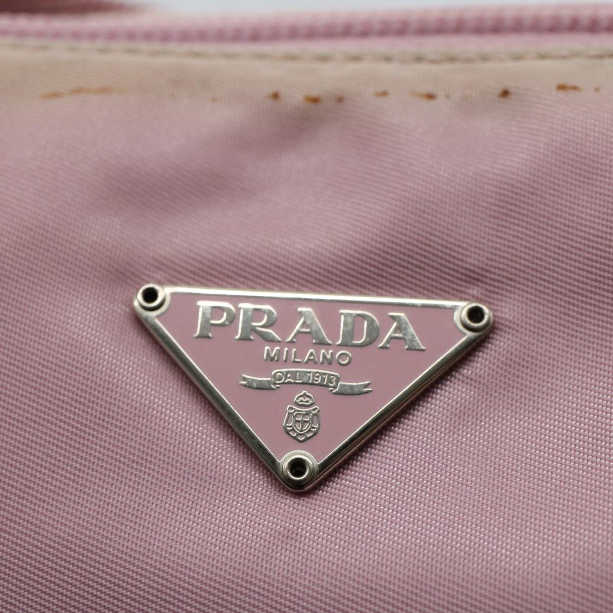 PRADA Accessory Pouch Nylon Pink Auth ar10378B