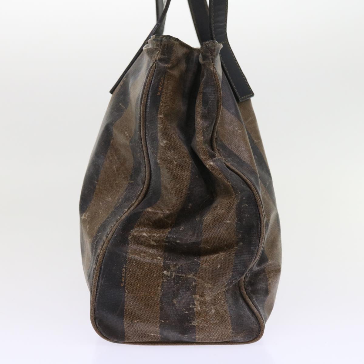 FENDI Pecan Canvas Shoulder Bag Coated Canvas Brown Auth ar10390B