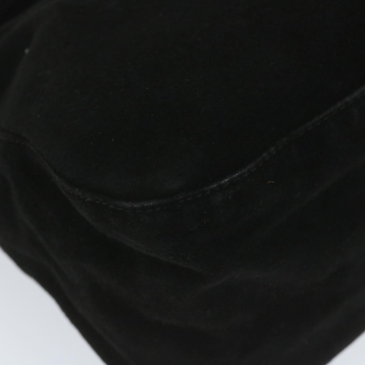 Gianni Versace Mamma Baguette Shoulder Bag Suede Black Auth ar10398
