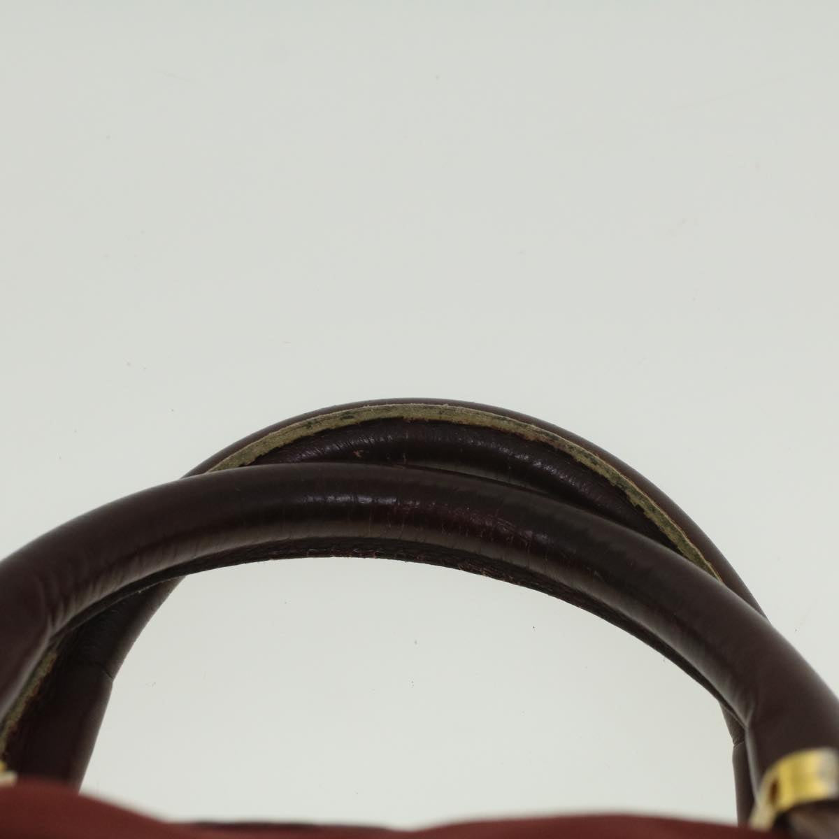 LOEWE Anagram Boston Bag Suede Leather Wine Red Auth ar10413