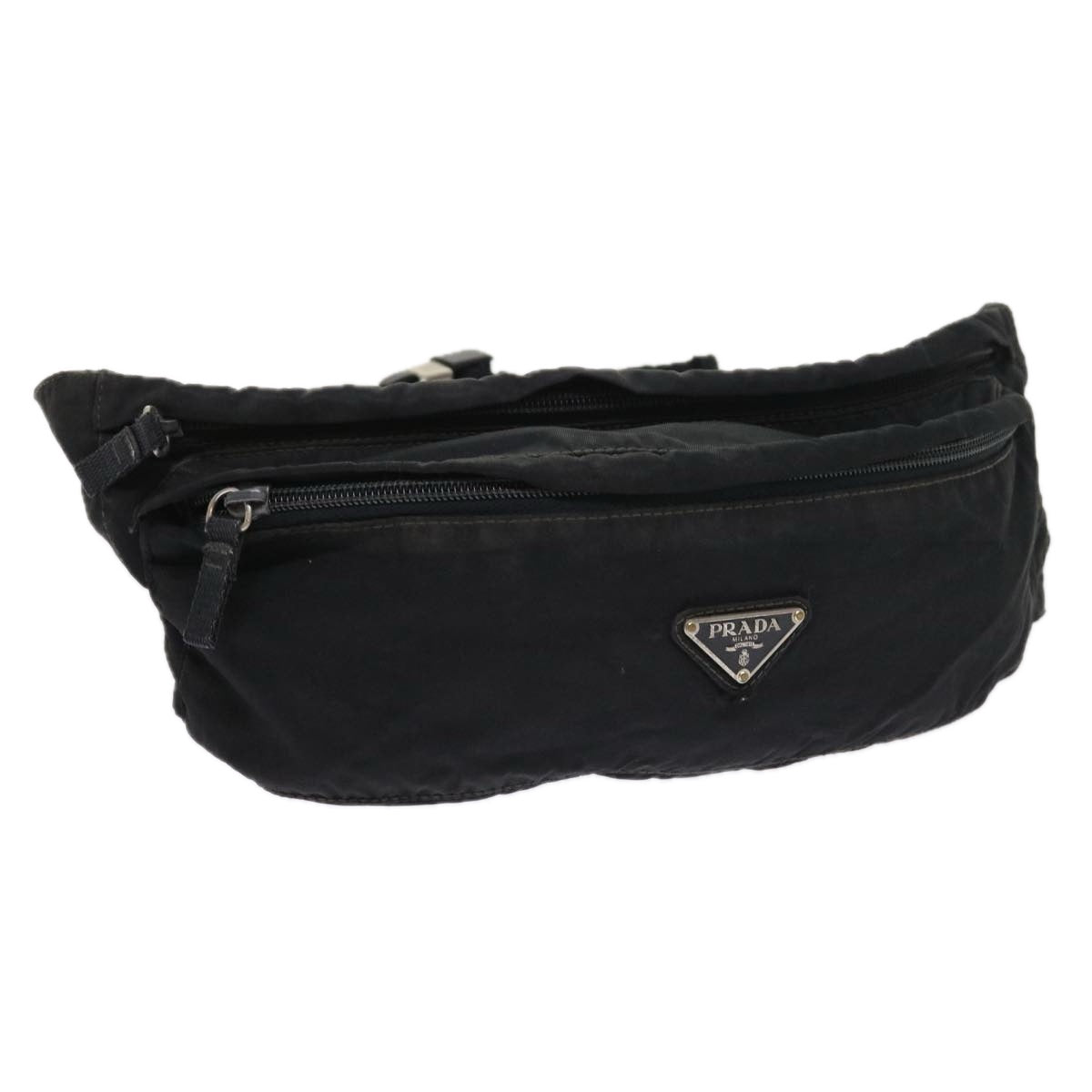 PRADA Waist bag Nylon Black Auth ar10415