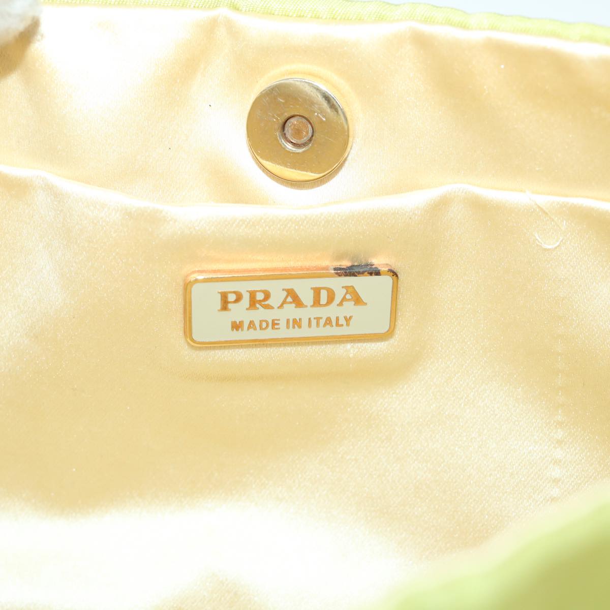 PRADA Chain Shoulder Bag Nylon Green Auth ar10470