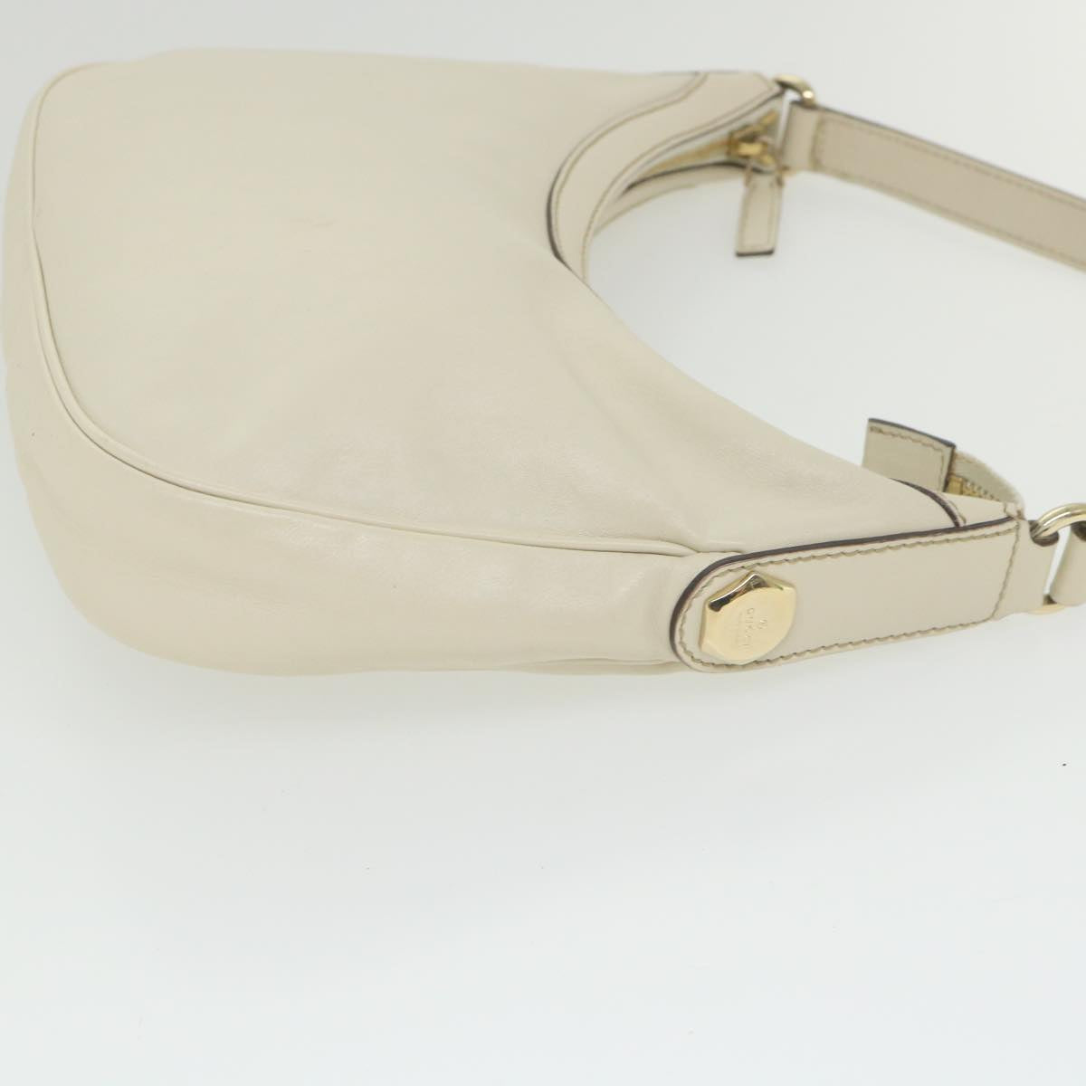 GUCCI Shoulder Bag Leather White 154395 Auth ar10476