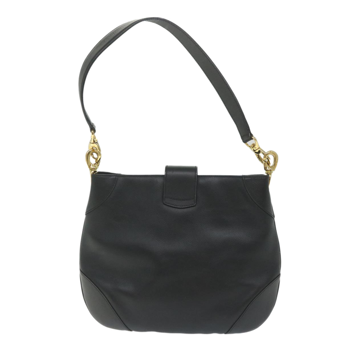 CELINE Shoulder Bag Leather Black Auth ar10477 - 0
