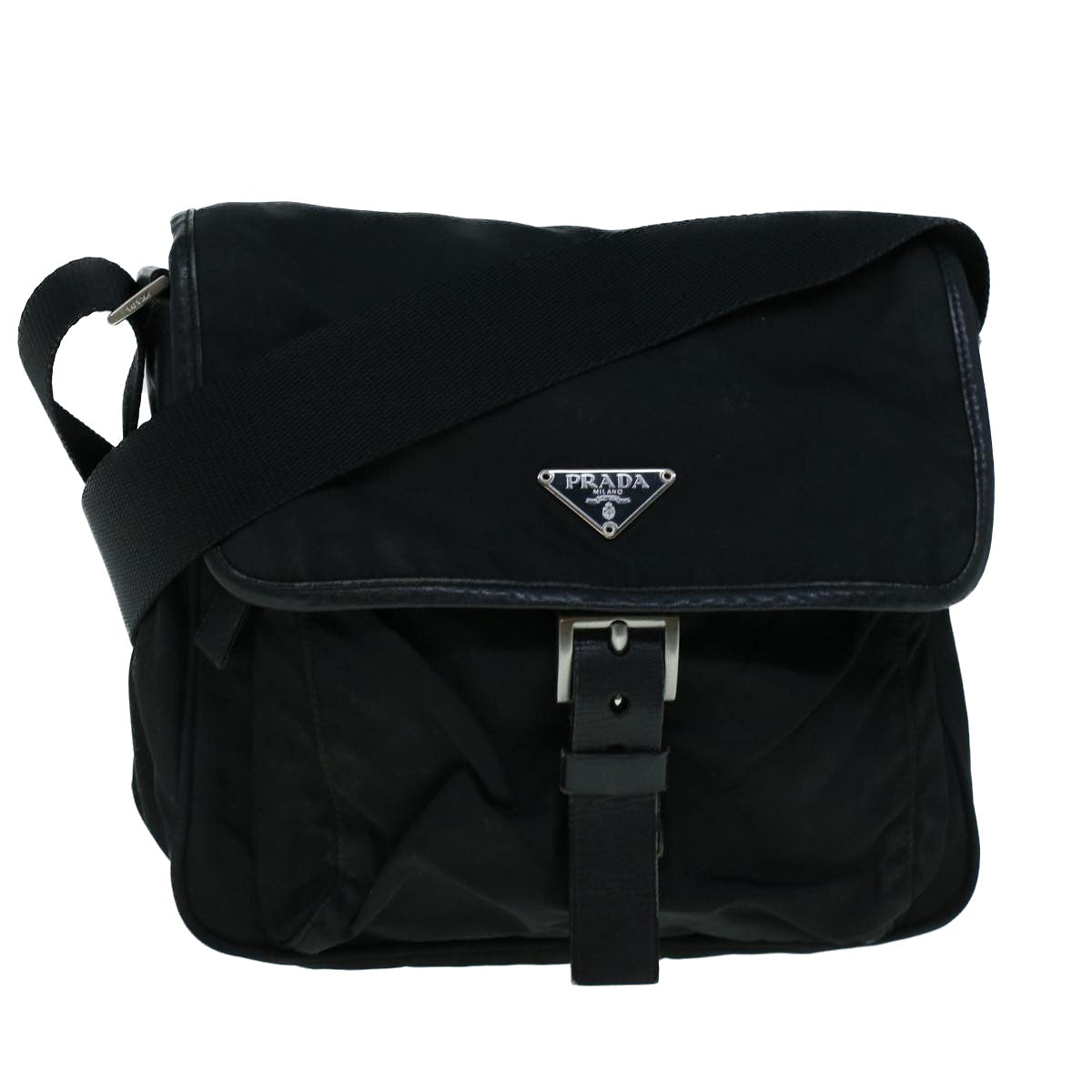 PRADA Shoulder Bag Nylon Black Auth ar10478