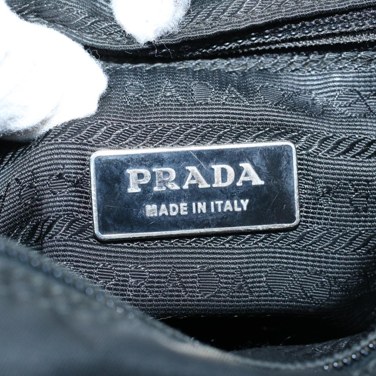 PRADA Shoulder Bag Nylon Black Auth ar10478