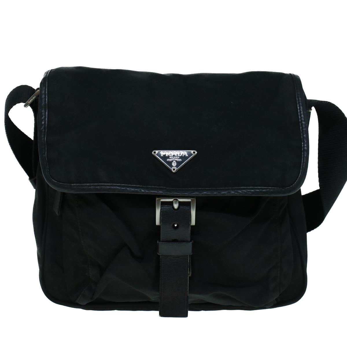 PRADA Shoulder Bag Nylon Black Auth ar10478