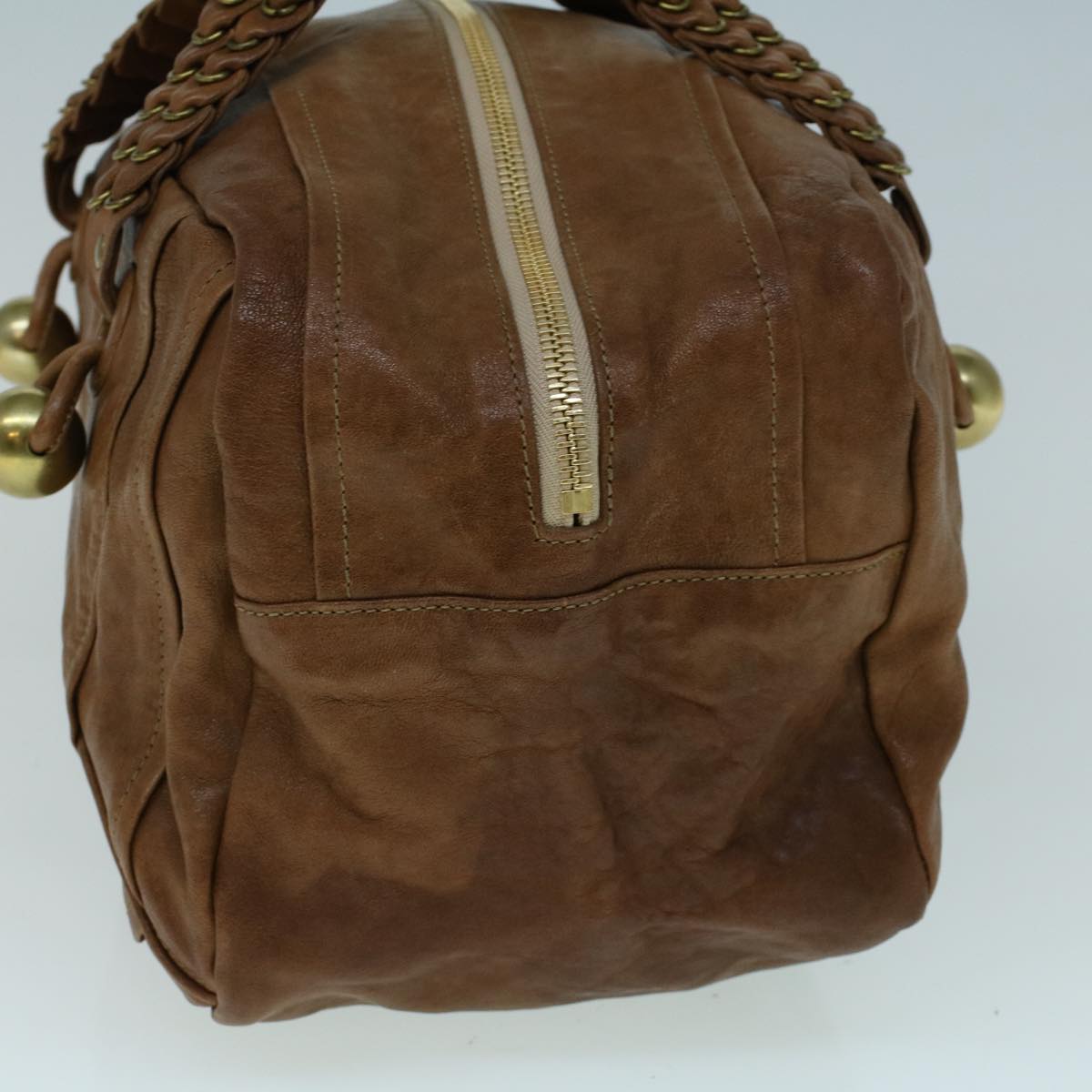 Chloe Shoulder Bag Leather Brown Auth ar10483