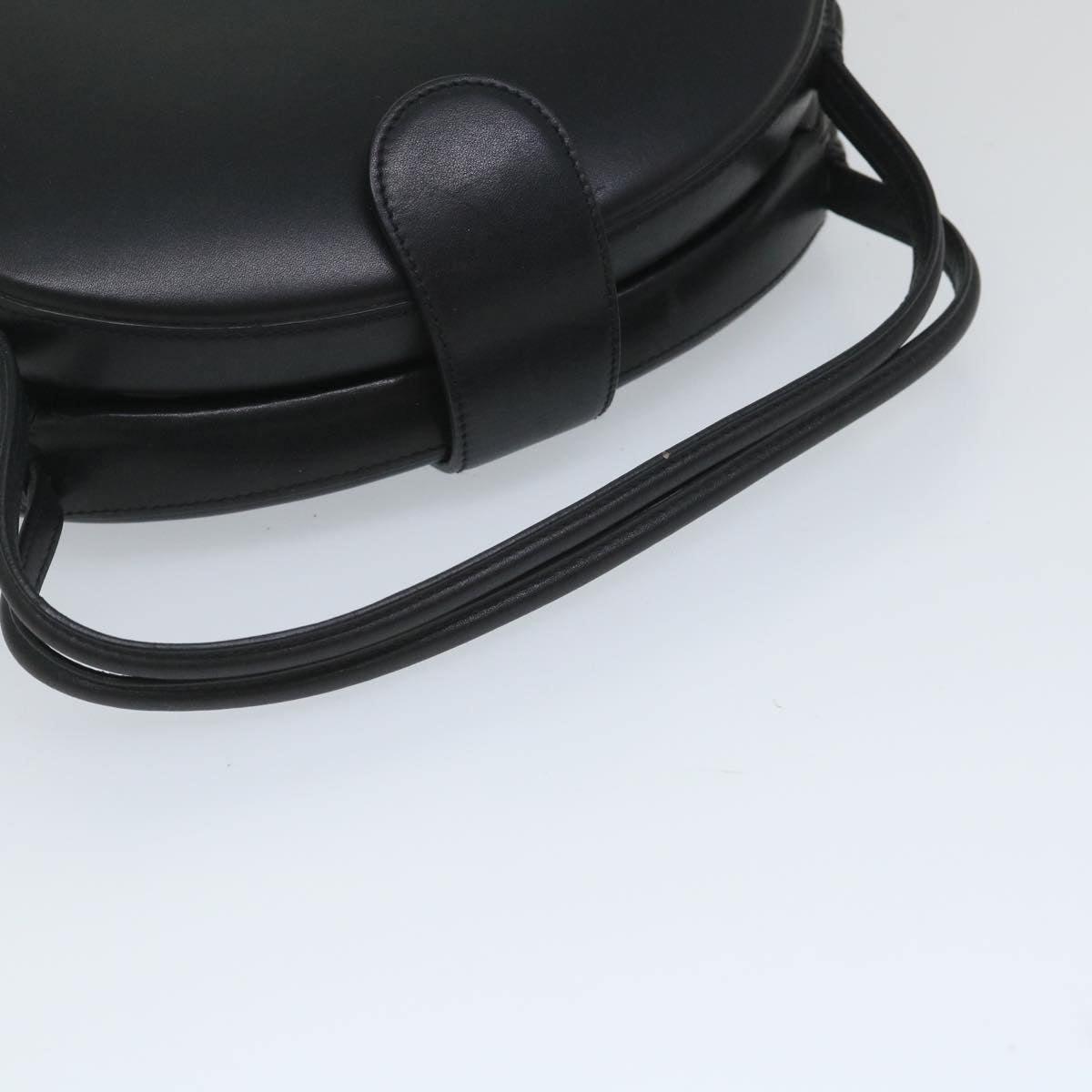 LOEWE Hand Bag Leather Black Auth ar10488