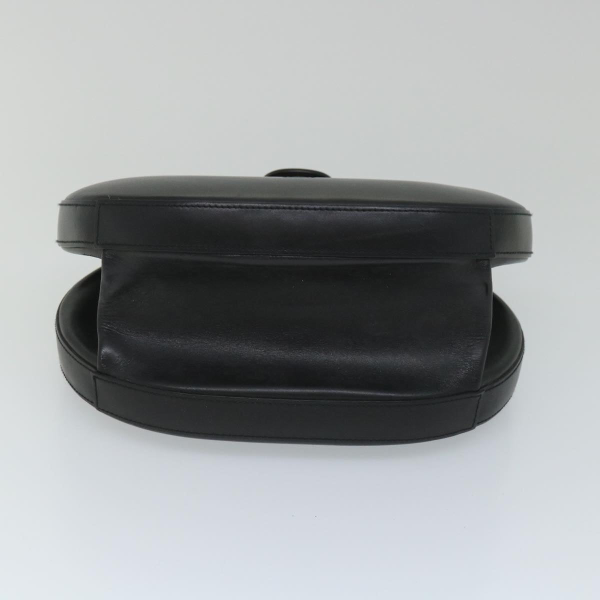 LOEWE Hand Bag Leather Black Auth ar10488