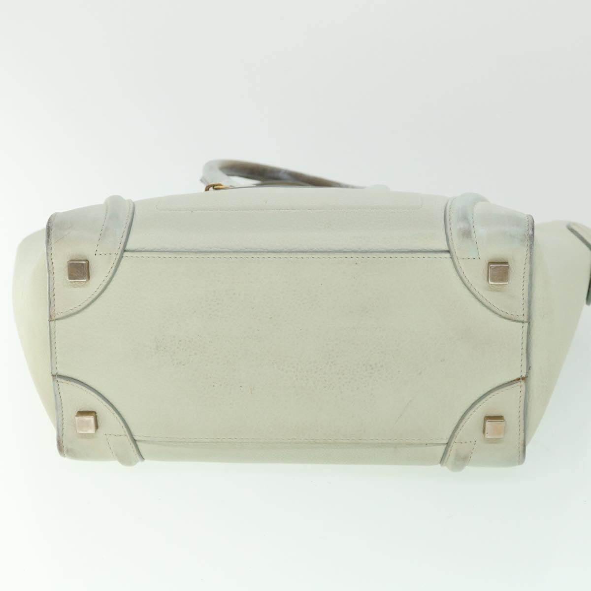 CELINE Luggage Hand Bag Leather Beige Auth ar10492