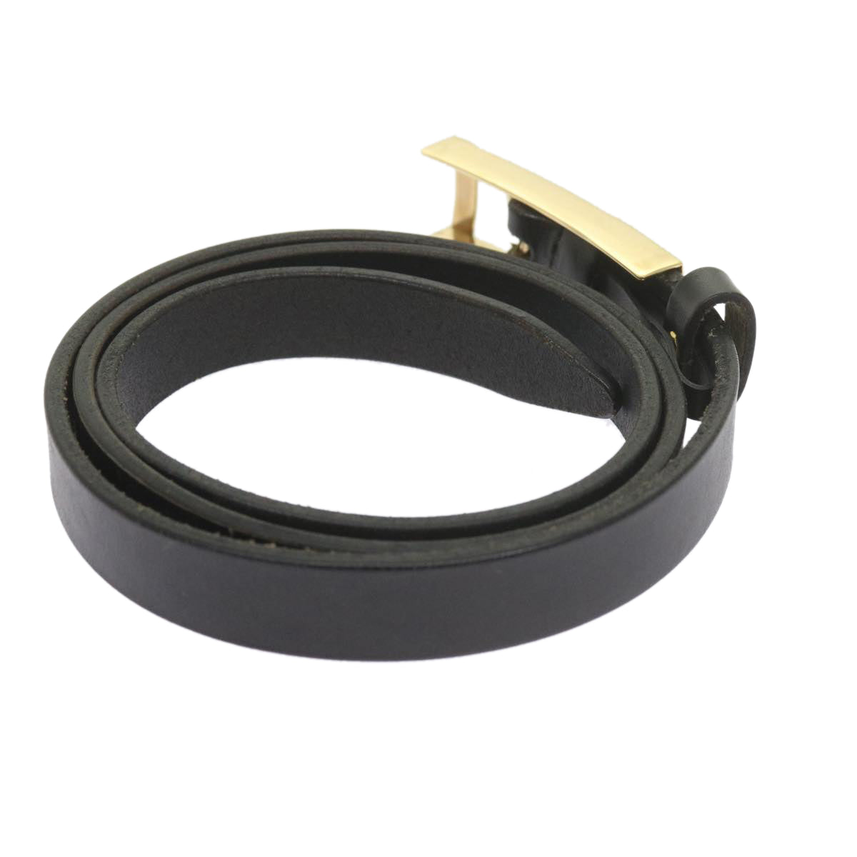 GUCCI Belt Leather 35.4""-37.4"" Black Auth ar10497 - 0