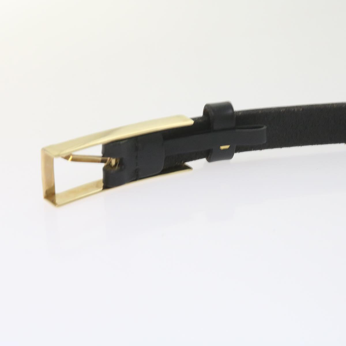 GUCCI Belt Leather 35.4""-37.4"" Black Auth ar10497