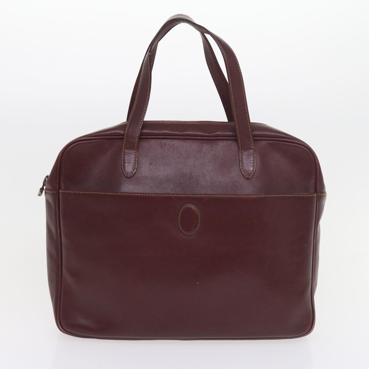 CARTIER Clutch Bag Shoulder Bag Leather 4Set Wine Red Auth ar10504 - 0