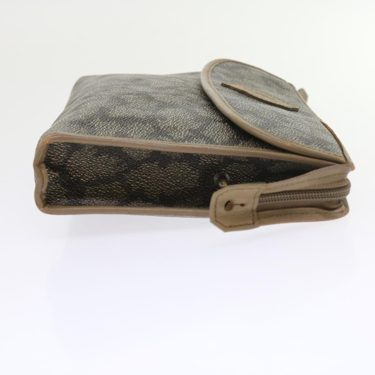 SAINT LAURENT Clutch Bag Shoulder Bag Leather 2Set Brown Gray Auth ar10512