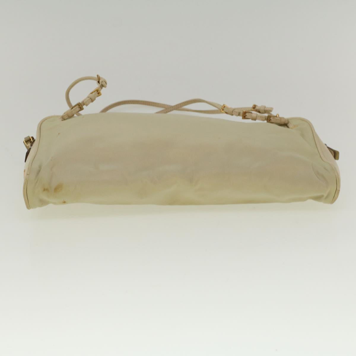 PRADA Shoulder Bag Nylon Beige Auth ar10528B