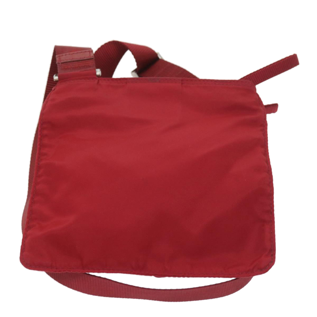 PRADA Shoulder Bag Nylon Red Auth ar10534B - 0