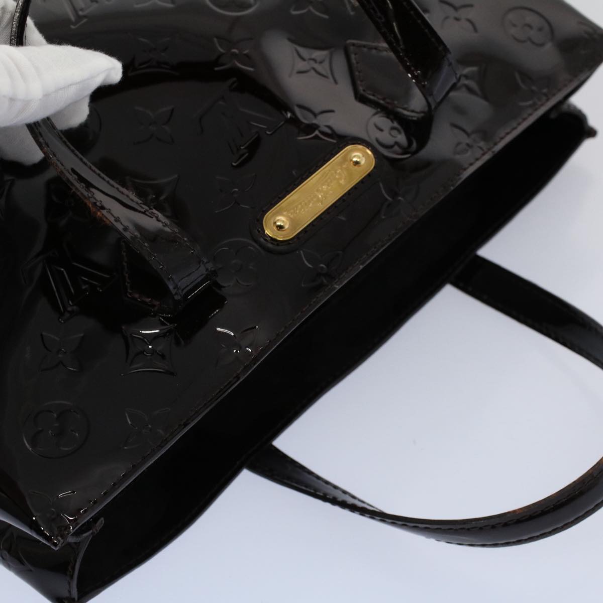 LOUIS VUITTON Monogram Vernis Wilshire PM Hand Bag Amarante M93641 Auth ar10538B