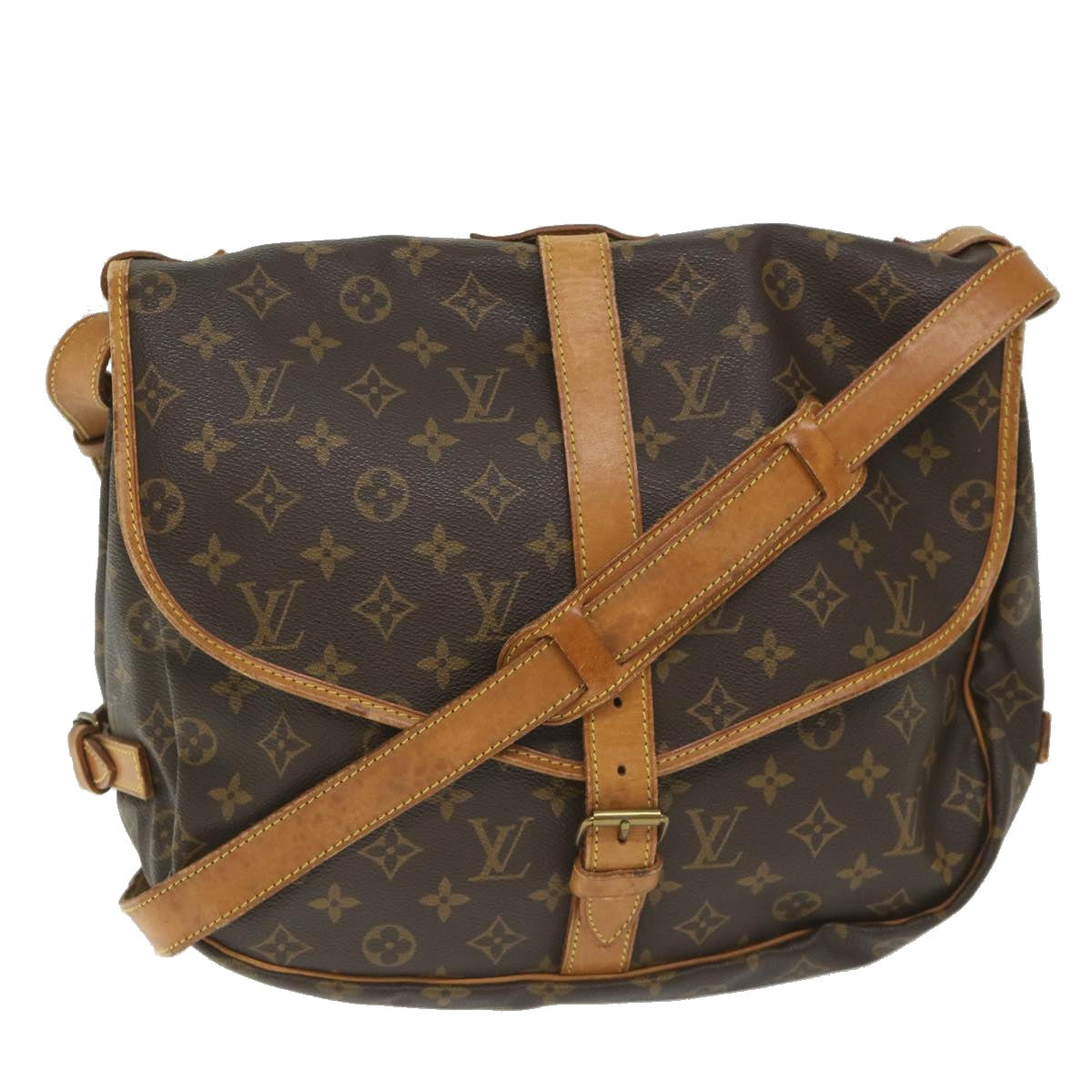 LOUIS VUITTON Monogram Saumur 35 Shoulder Bag M42254 LV Auth ar10543B