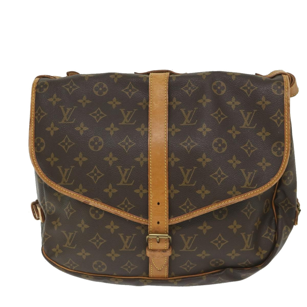 LOUIS VUITTON Monogram Saumur 35 Shoulder Bag M42254 LV Auth ar10543B