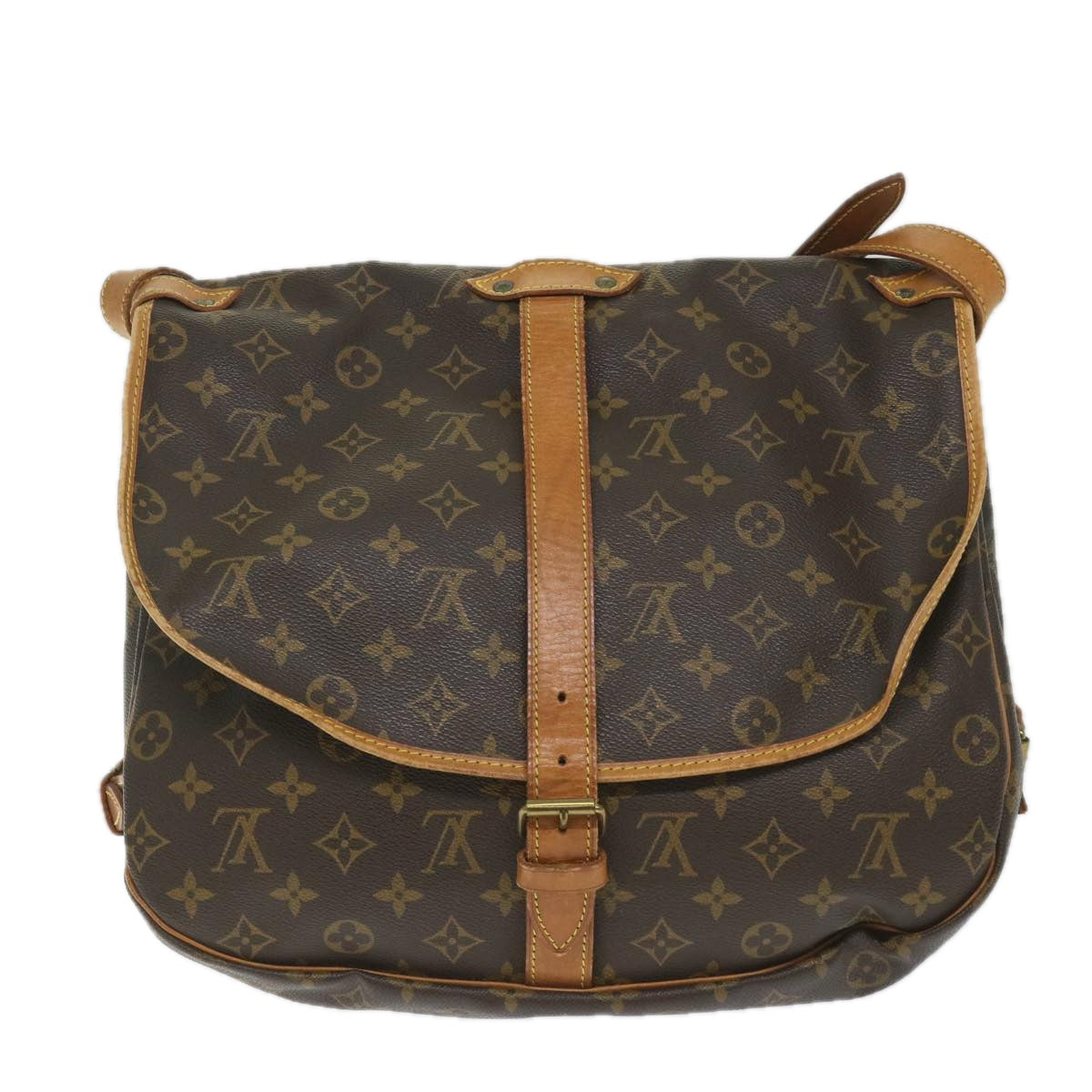 LOUIS VUITTON Monogram Saumur 35 Shoulder Bag M42254 LV Auth ar10543B