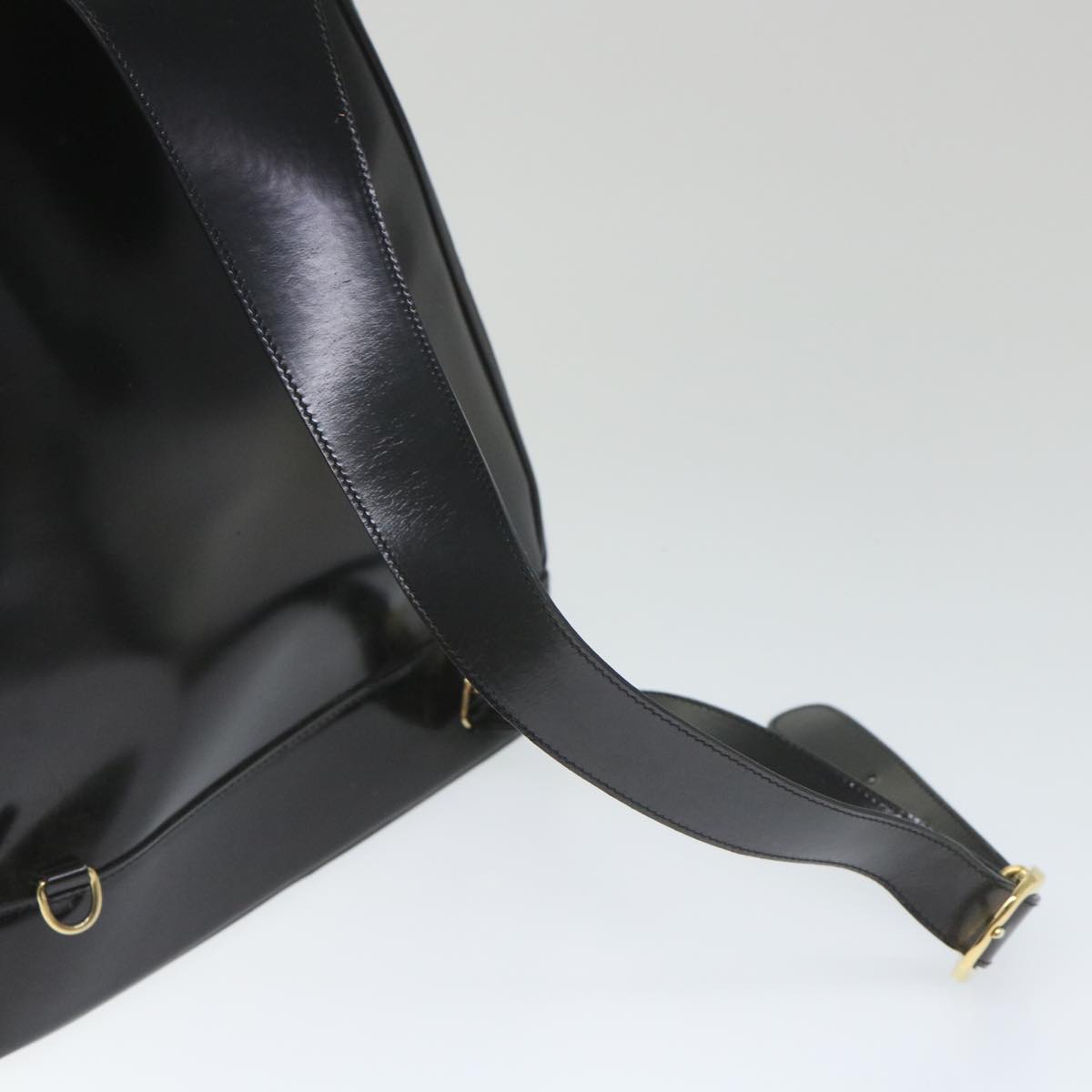 GUCCI Bamboo Shoulder Bag Patent leather Black 003 3444 0027 Auth ar10549B