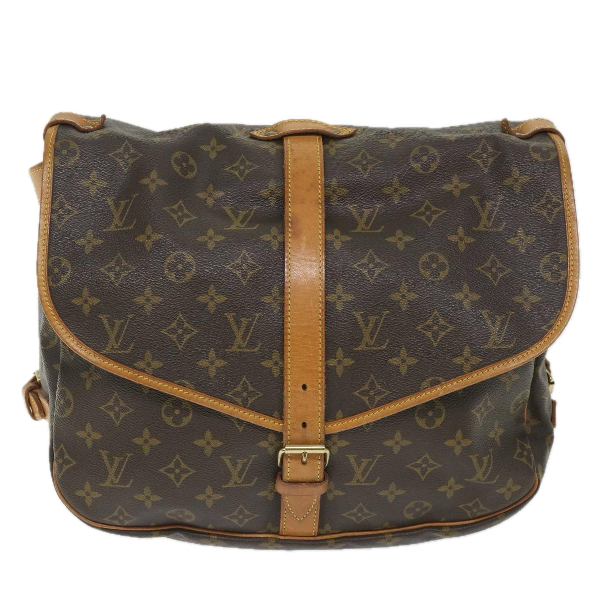 LOUIS VUITTON Monogram Saumur 35 Shoulder Bag M42254 LV Auth ar10571B