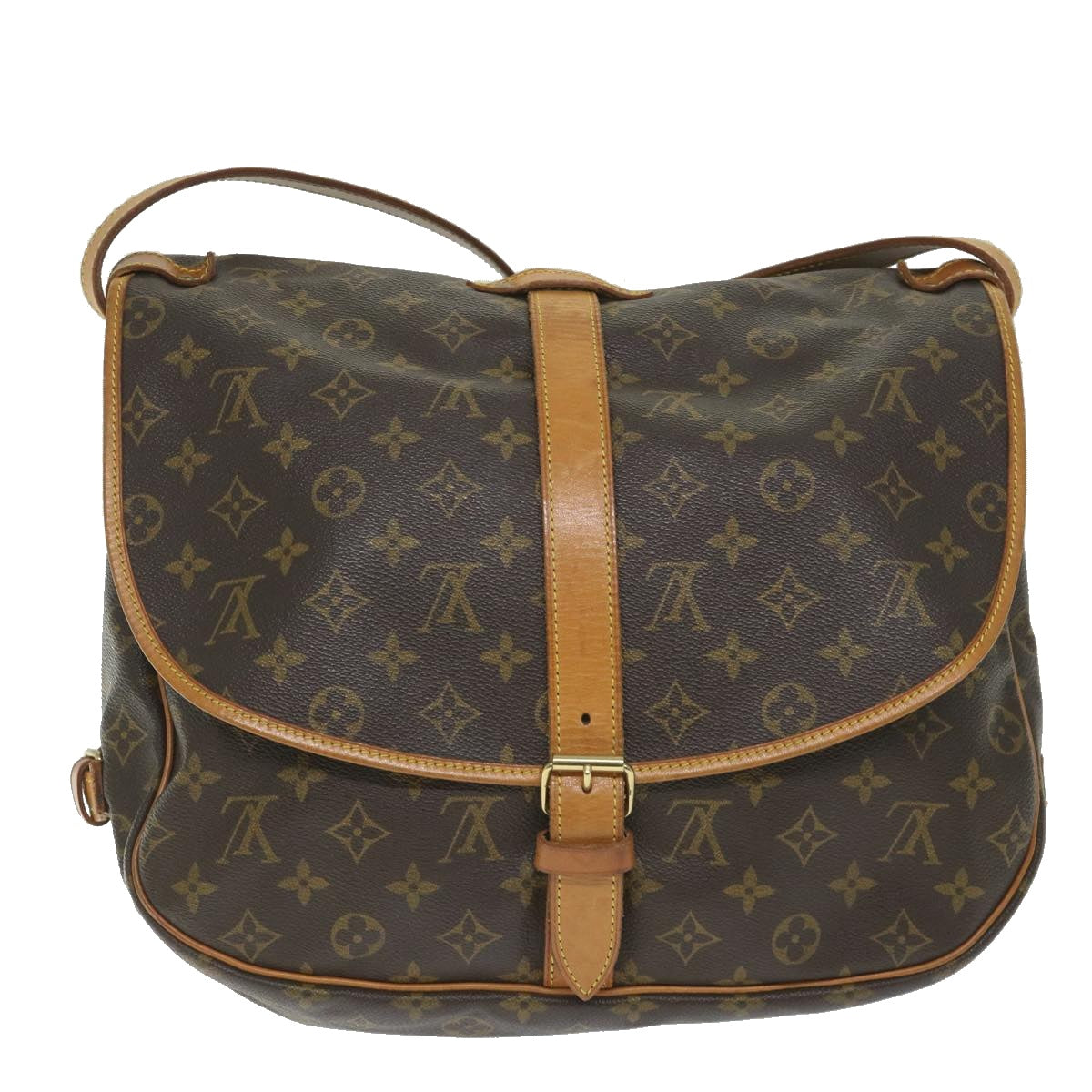 LOUIS VUITTON Monogram Saumur 35 Shoulder Bag M42254 LV Auth ar10571B