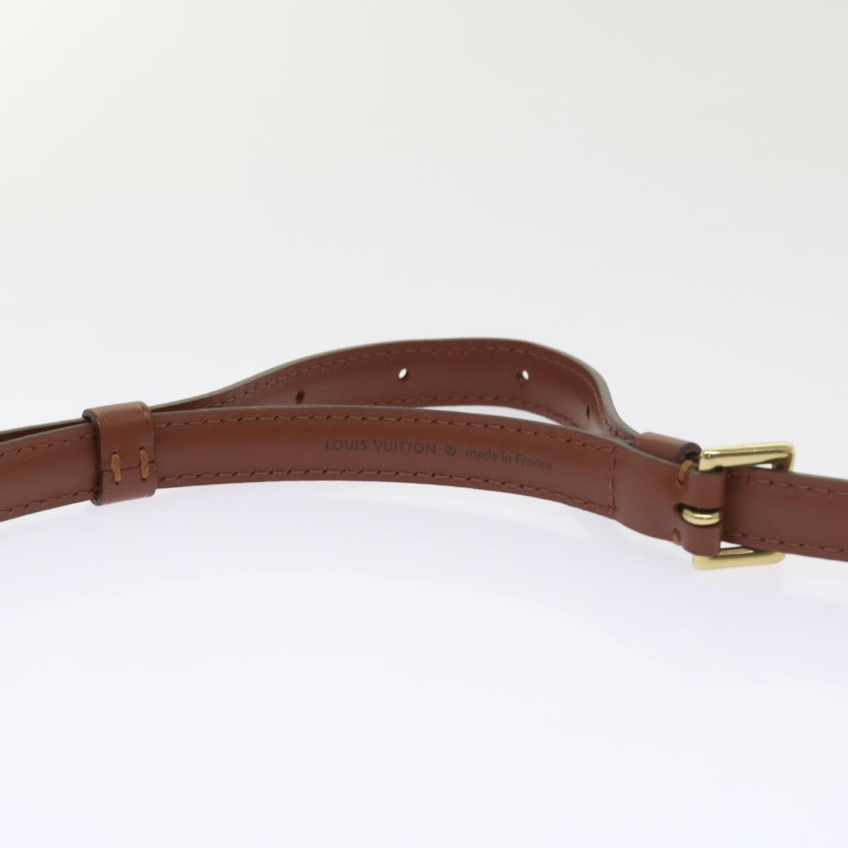 LOUIS VUITTON Adjustable Shoulder Strap Leather 37""-44.5"" Brown Auth ar10575B