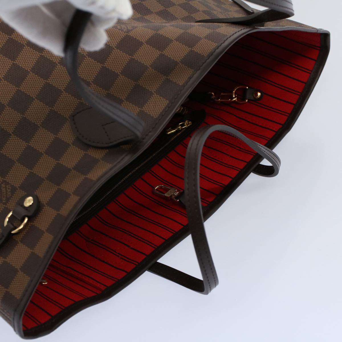 LOUIS VUITTON Damier Ebene Neverfull MM Tote Bag N51105 LV Auth ar10580S