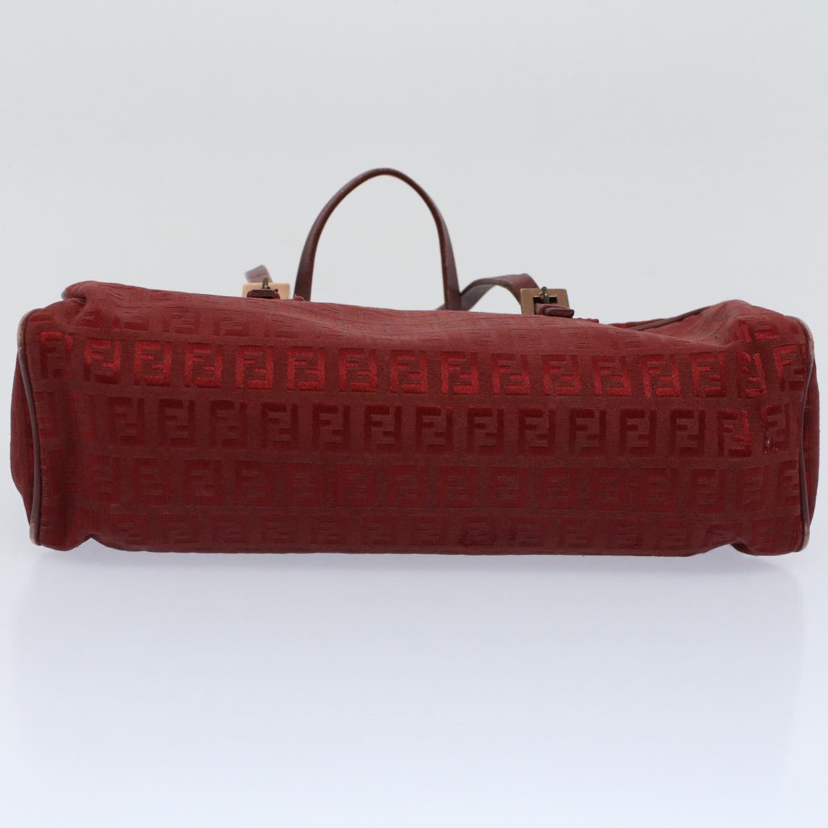 FENDI Zucchino Canvas Hand Bag Red Auth ar10594B