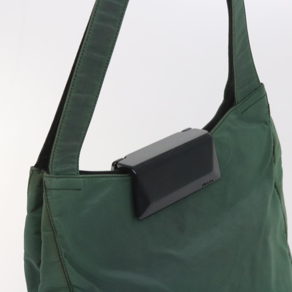 PRADA Shoulder Bag Nylon Green Auth ar10613B