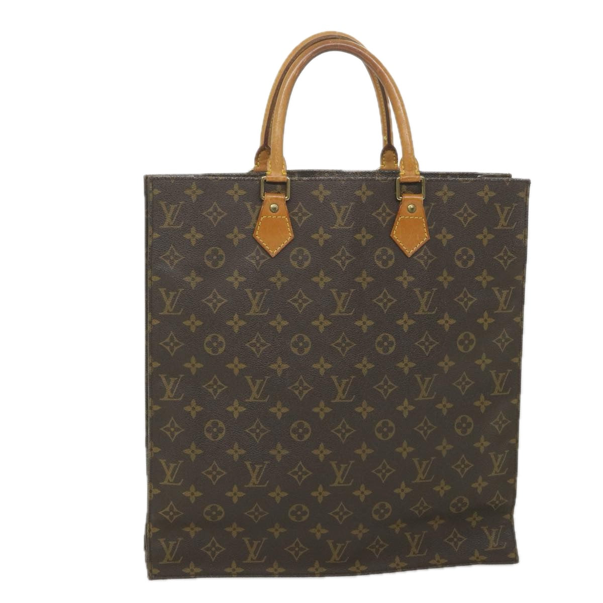 LOUIS VUITTON Monogram Sac Plat Hand Bag M51140 LV Auth ar10635B