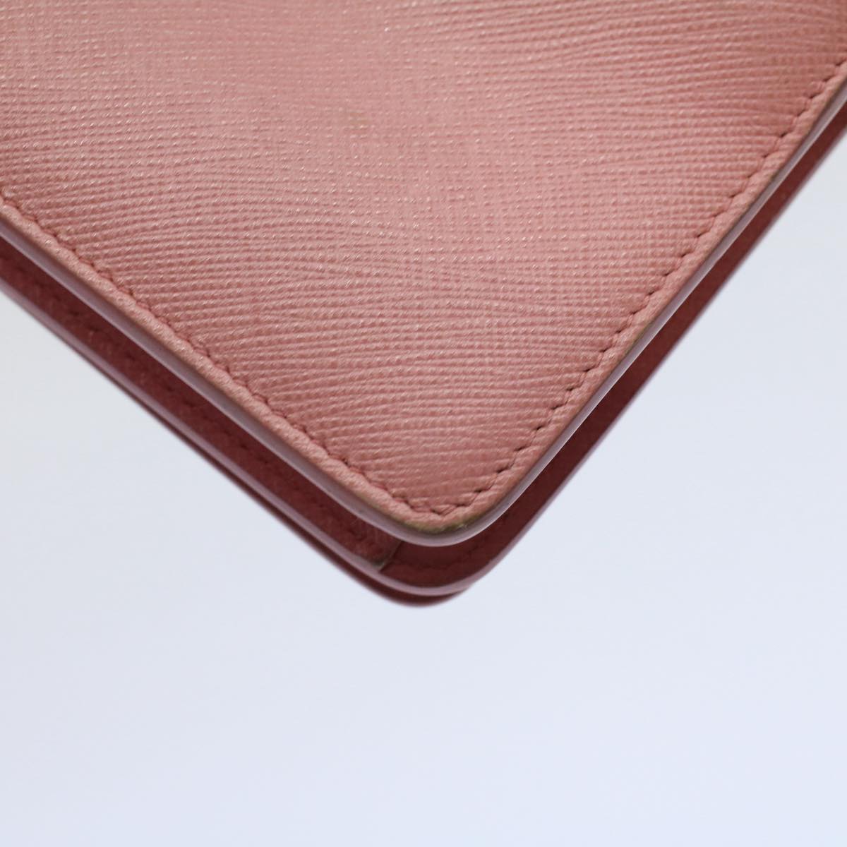 PRADA Chain Wallet Safiano leather Pink Auth ar10641B