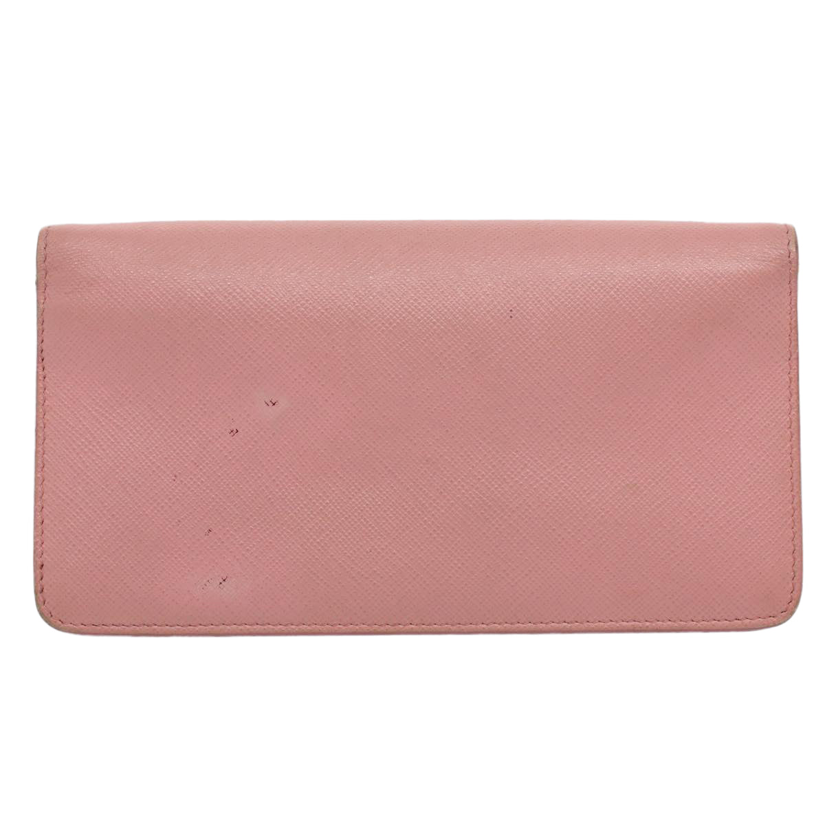 PRADA Chain Wallet Safiano leather Pink Auth ar10641B - 0