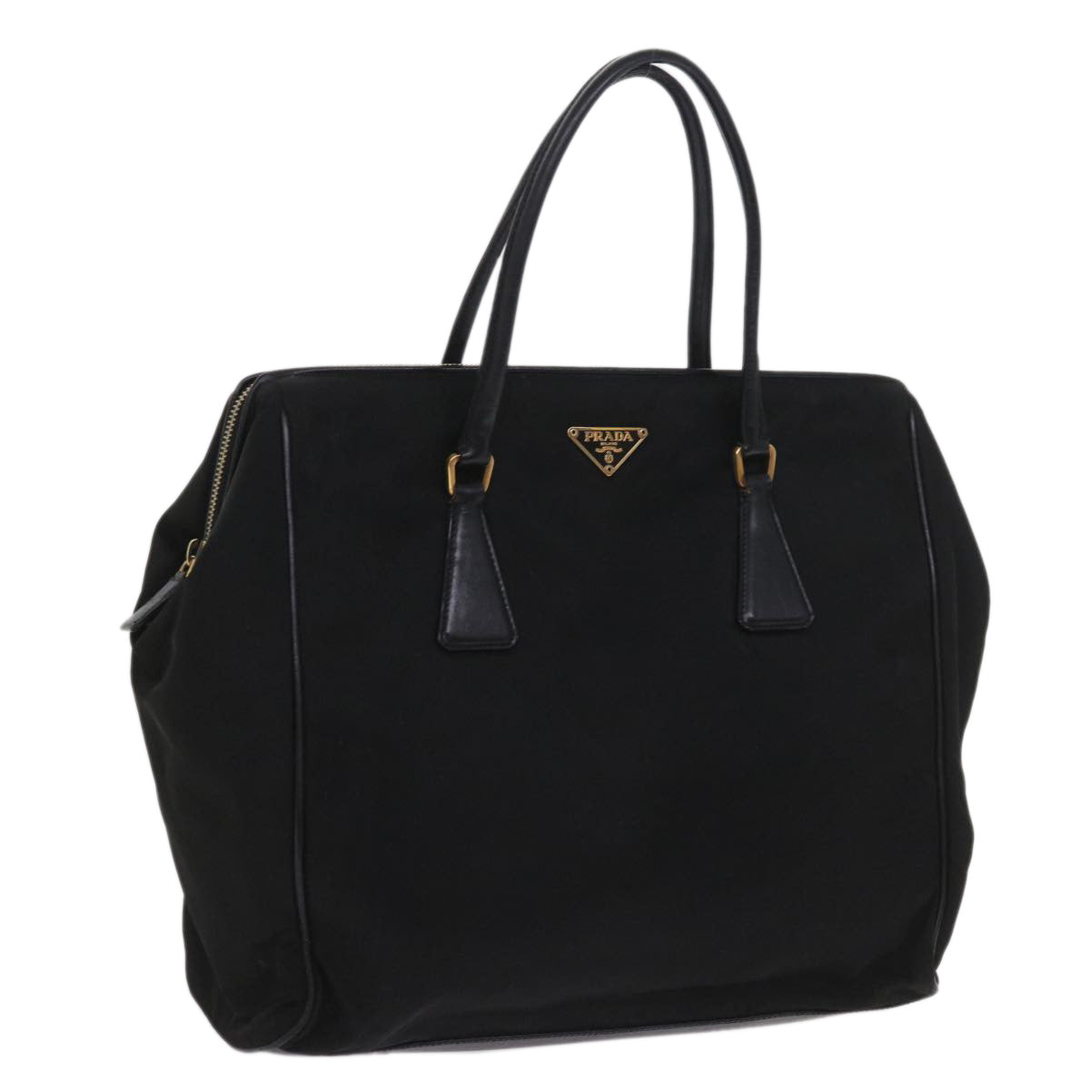 PRADA Hand Bag Nylon Black Auth ar10658