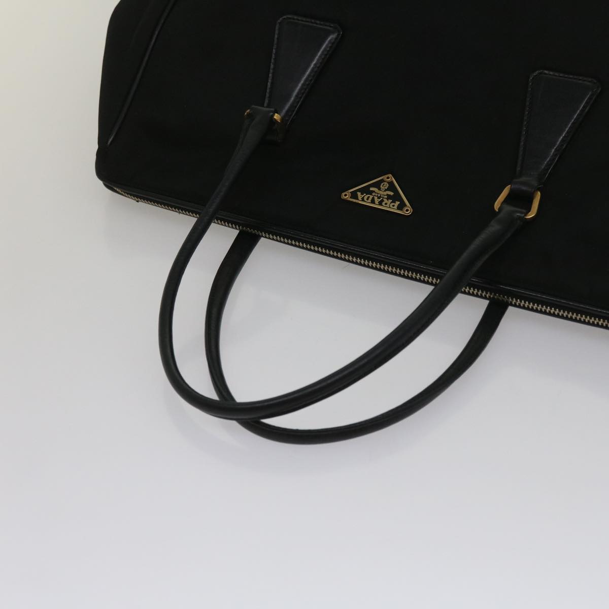 PRADA Hand Bag Nylon Black Auth ar10658