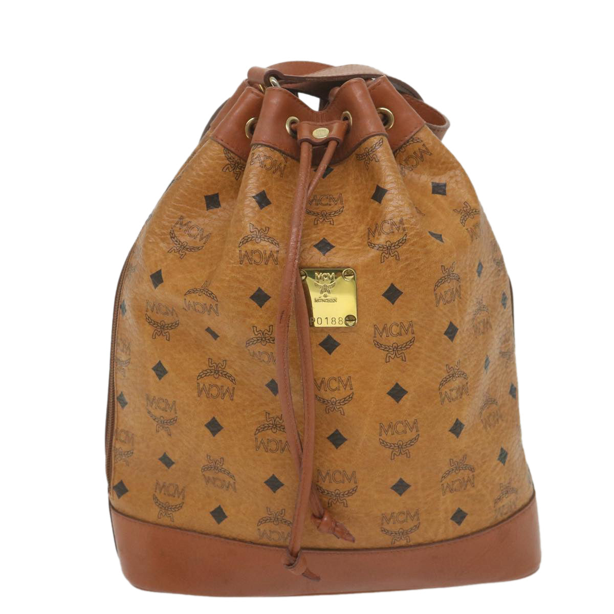 MCM Vicetos Logogram Shoulder Bag PVC Leather Brown Auth ar10694 - 0