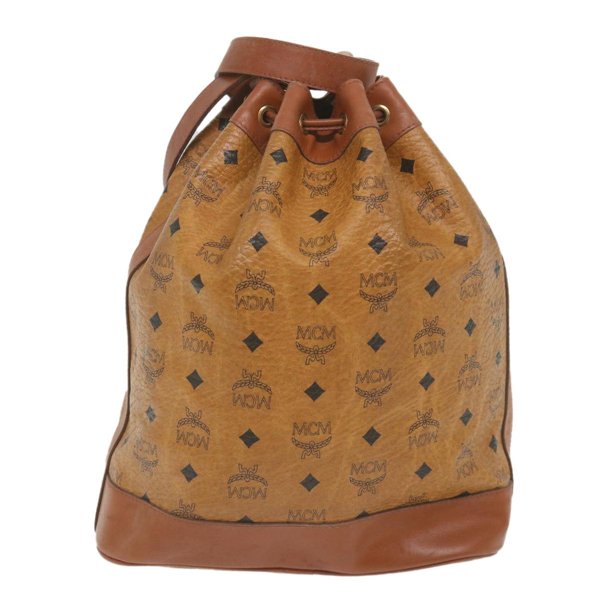 MCM Vicetos Logogram Shoulder Bag PVC Leather Brown Auth ar10694