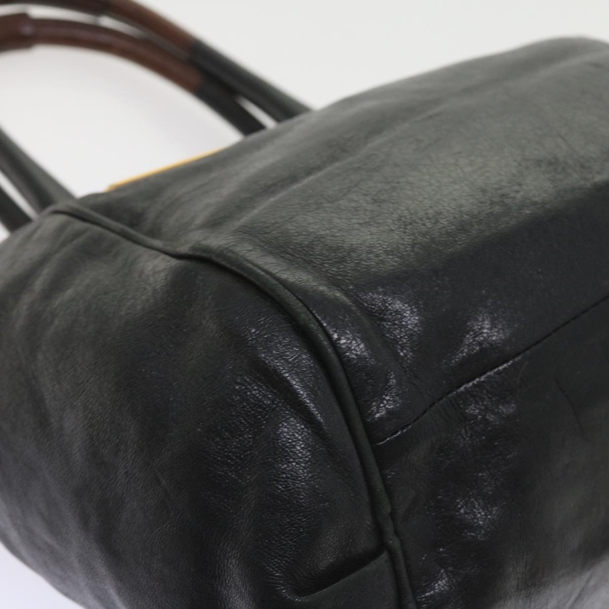 Chloe Etel Hand Bag Leather Black Auth ar10716