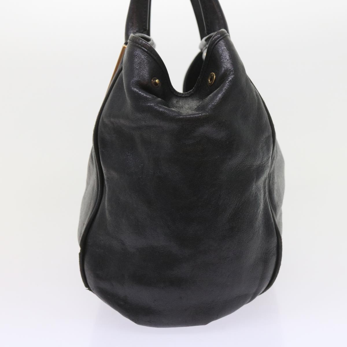 Chloe Etel Hand Bag Leather Black Auth ar10716