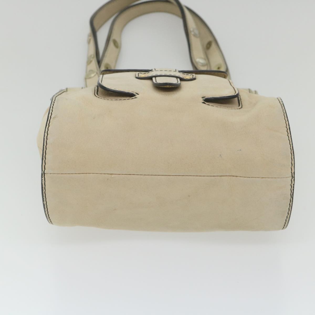 LOEWE Shoulder Bag Leather Beige Auth ar10717