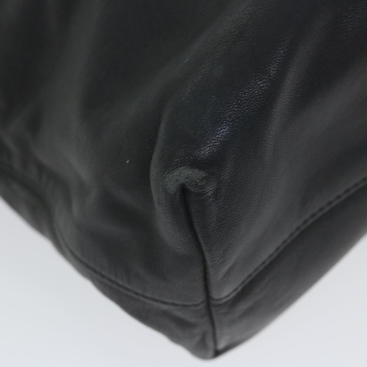 PRADA Tote Bag Leather 2way Black Auth ar10735