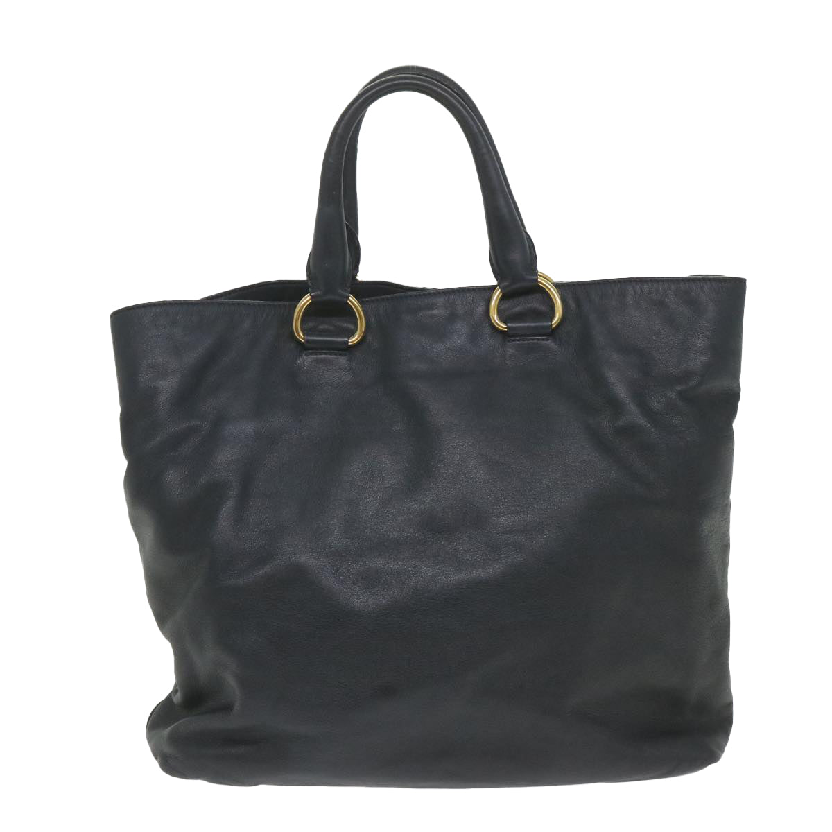 PRADA Tote Bag Leather 2way Black Auth ar10735