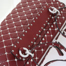 VALENTINO Rock studs Shoulder Bag Lamb Skin Red White Auth ar10772-8