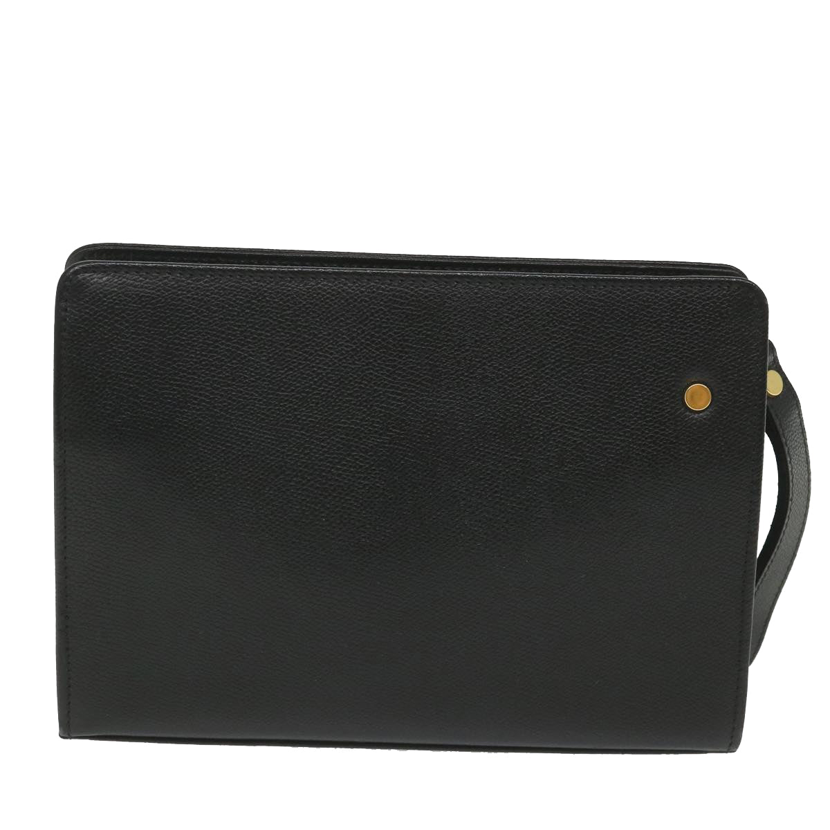 SAINT LAURENT Clutch Bag Leather Black Auth ar10775 - 0