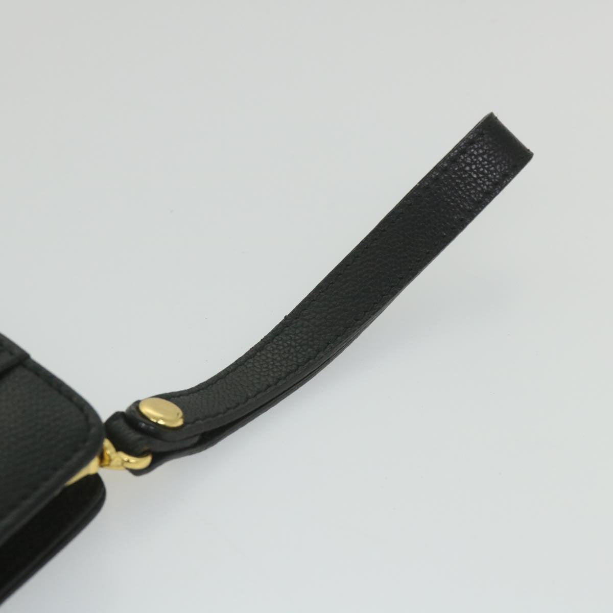 SAINT LAURENT Clutch Bag Leather Black Auth ar10775