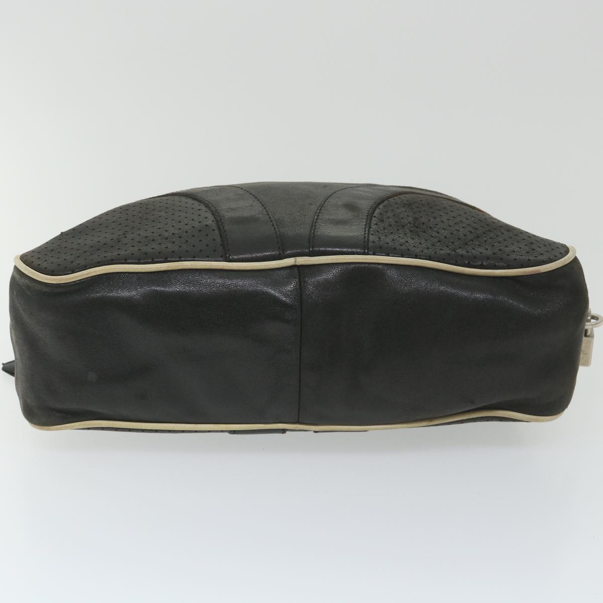 PRADA Boston Bag Leather Black Auth ar10776